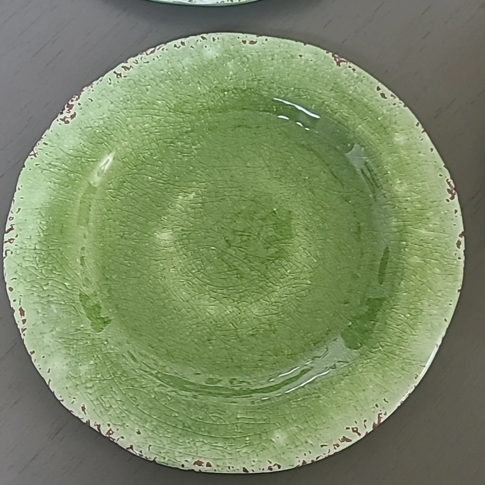 Pier One Rustic Melamine Dinner And Salad Plate Set. 8 Plates